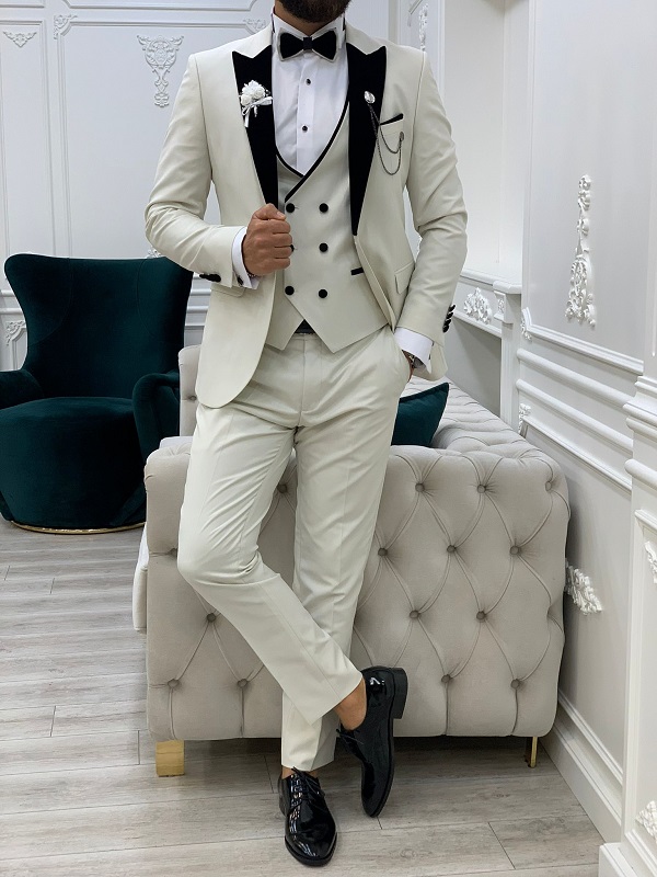 White peak lapel tuxedo on sale jacket