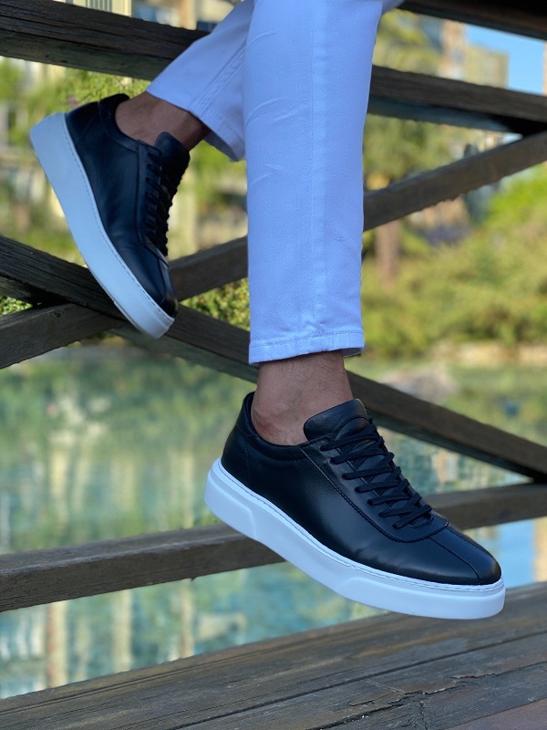 Black Mid Top Sneakers for Men by GentWith | Worldwide Shipping