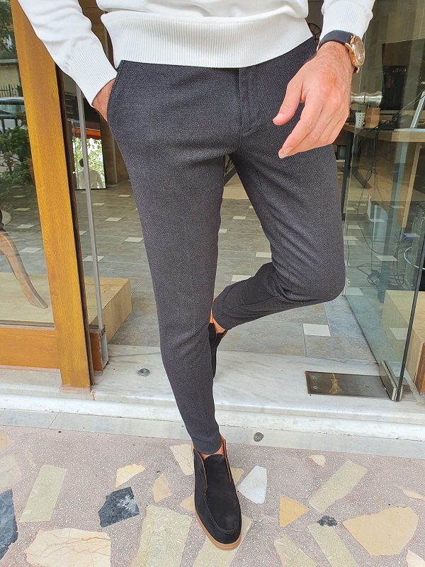Black Slim Fit Pants for Men by GentWith | Worldwide Shipping
