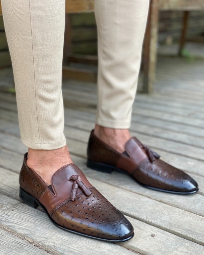 Brown Tassel Loafers for Men by GentWith.com with Free Worldwide Shipping