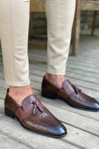 Brown Tassel Loafers for Men by GentWith.com with Free Worldwide Shipping