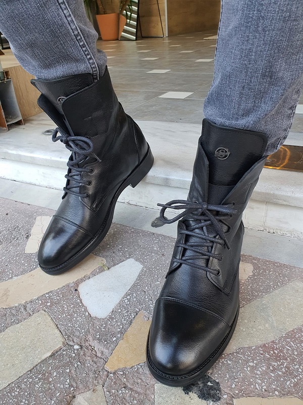 Black Cap Top Boots for Men by GentWith Worldwide Shipping