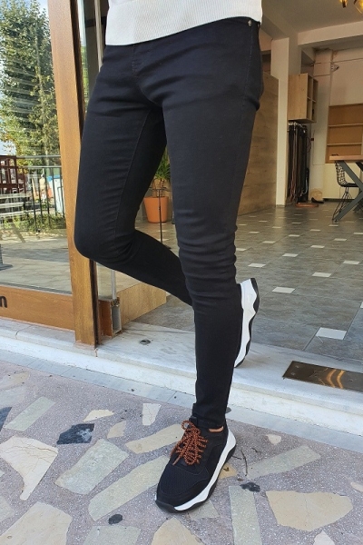 Black Slim Fit Pants for Men by GentWith.com with Free Worldwide Shipping