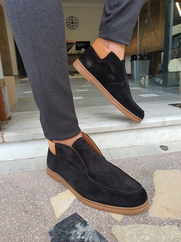 Black Suede Loafers for Men by GentWith.com with Free Worldwide Shipping