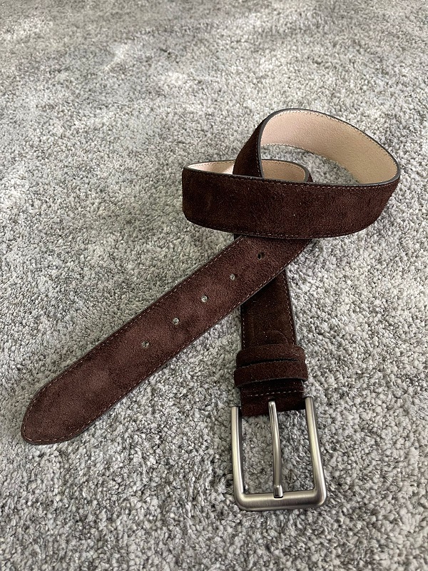 GentWith Hazard Brown Suede Leather Belt - GENT WITH