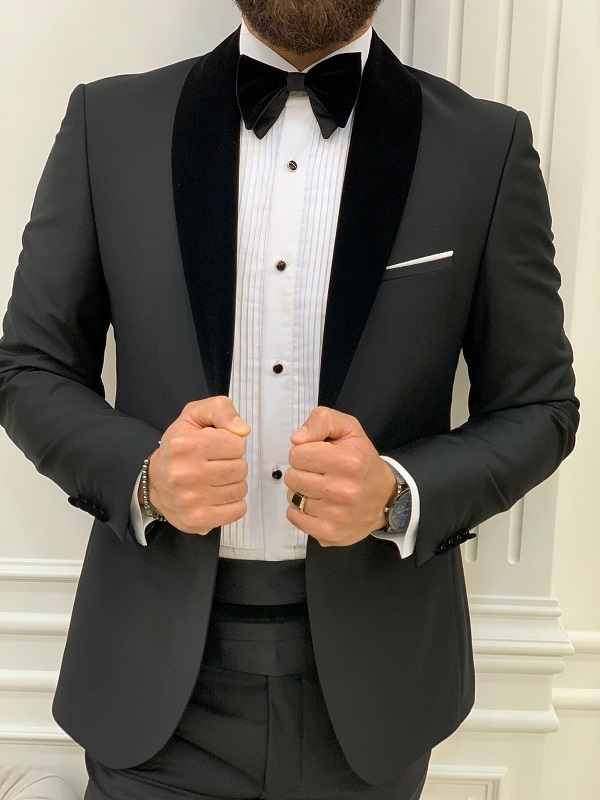 Gold Velvet Shawl Lapel Tuxedo