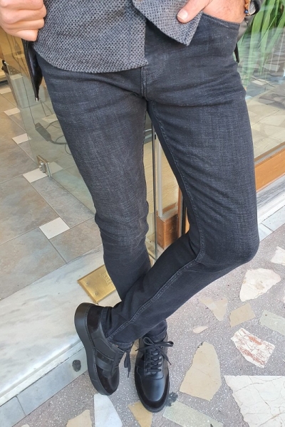 Black Slim Fit Jeans for Men by Gentwith.com with Free Worldwide Shipping