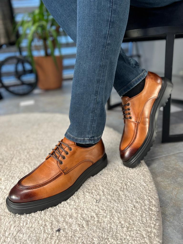 Tan Derby Shoes for Men by GentWith.com | Free Worldwide Shipping