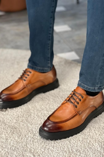 Tan Derby Shoes for Men by Gentwith.com with Free Worldwide Shipping