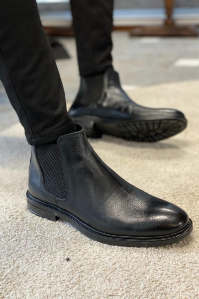 Black Chelsea Boots for Men by Gentwith.com with Free Worldwide Shipping