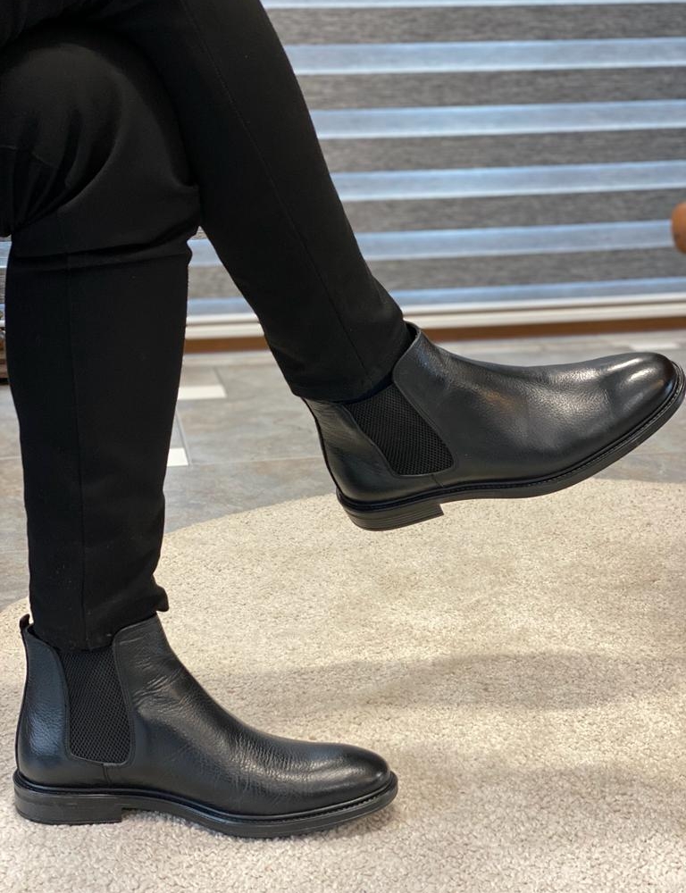 Black Chelsea Boots for Men by Gentwith.com with Free Worldwide Shipping