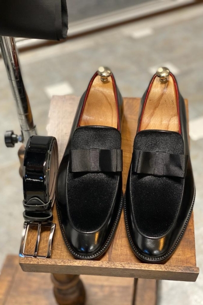 Black Pump Loafers for Men by Gentwith.com with Free Worldwide Shipping