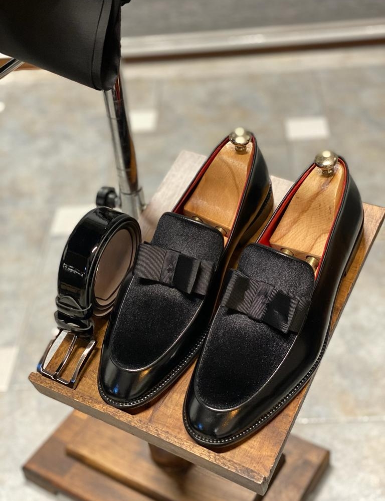 Black Velvet Pump Loafers for Men by GentWith.com | Worldwide Shipping