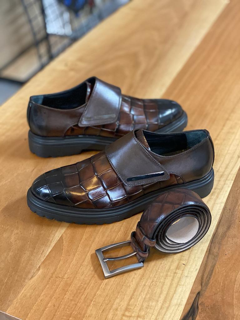 Brown Monk Strap Loafers for Men by GentWith