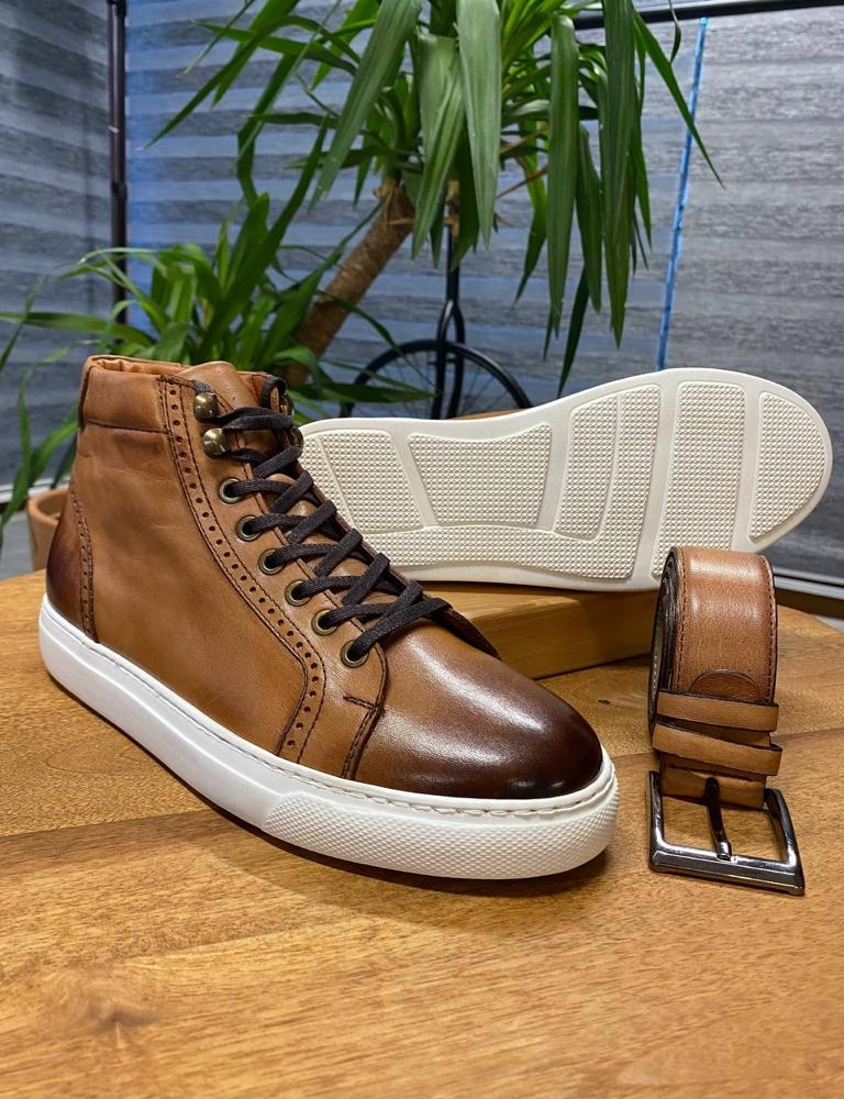 Tan Bicker Shoes for Men by Gentwith.com with Free Worldwide Shipping