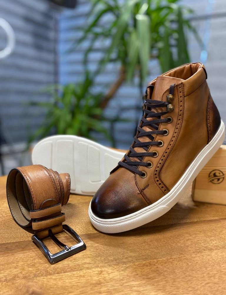 Tan Bicker Shoes for Men by Gentwith.com with Free Worldwide Shipping