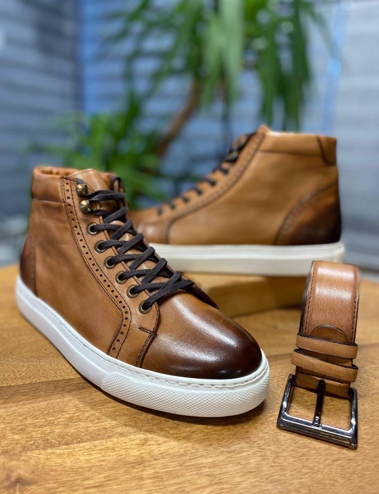 Tan Bicker Shoes for Men by Gentwith.com with Free Worldwide Shipping