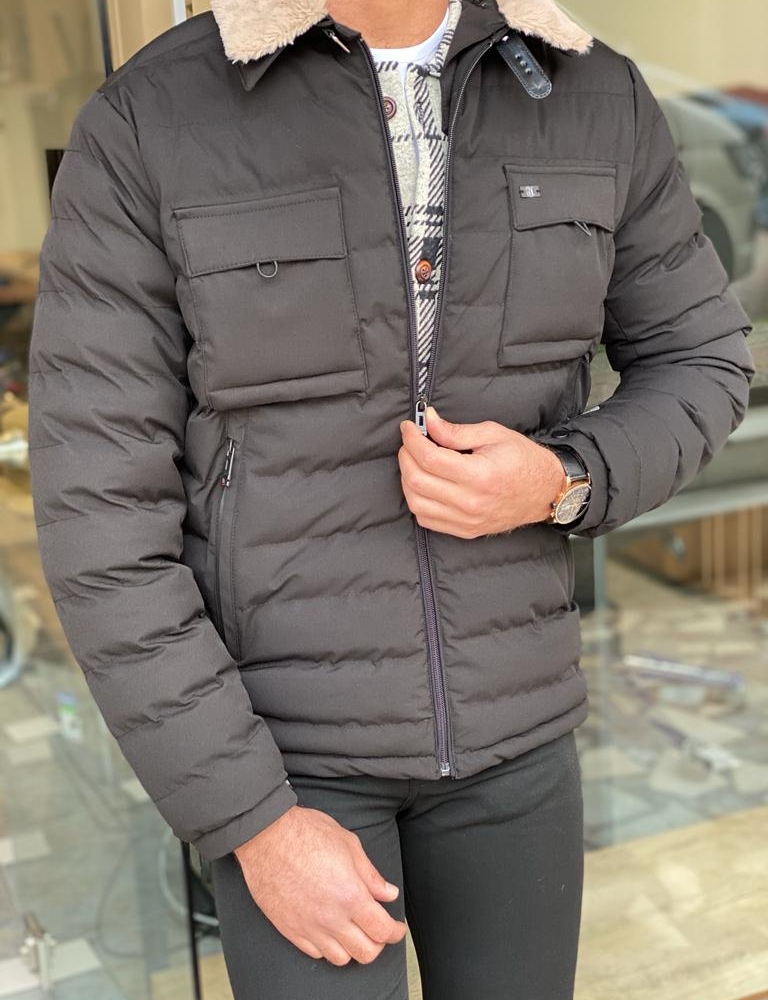 slim fit puffer coat