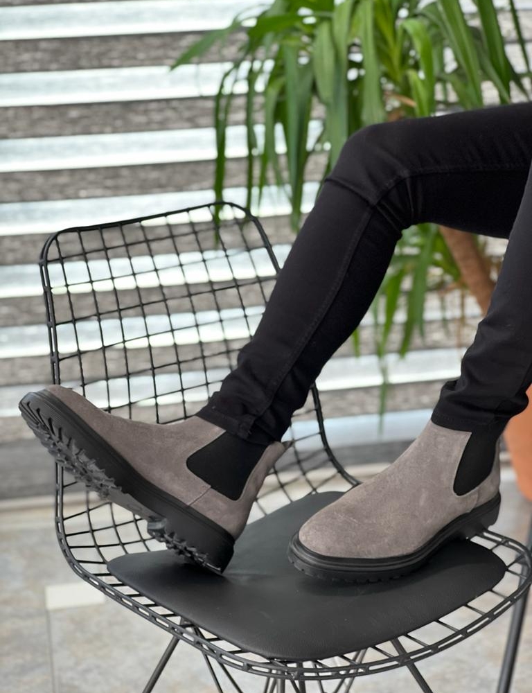 Gray Chelsea Boots for Men by GentWith Free Worldwide Shipping