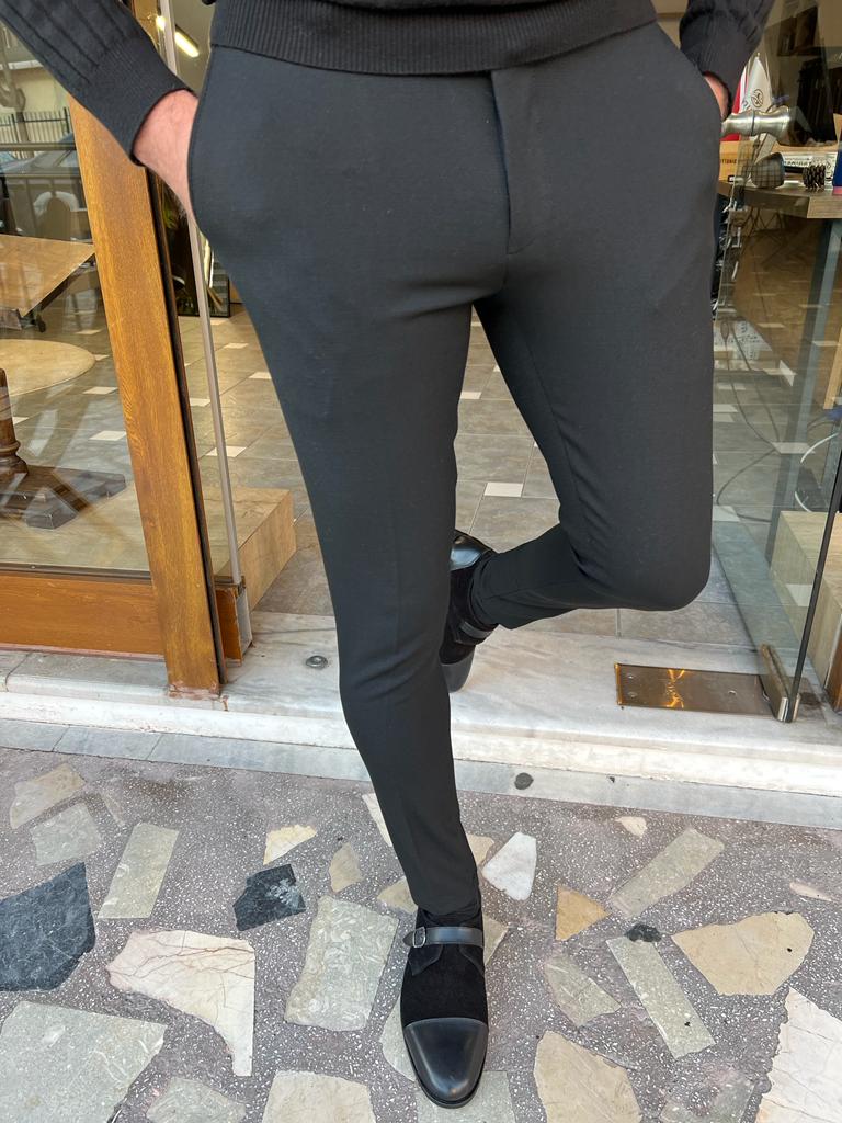Bulk-buy OEM Men′s Stitching Pencil Pants Slim Fit Elastic Casual Trousers  Men price comparison