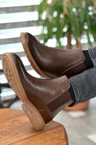 Dark Brown Chelsea Boots for Men by Gentwith.com with Free Worldwide Shipping