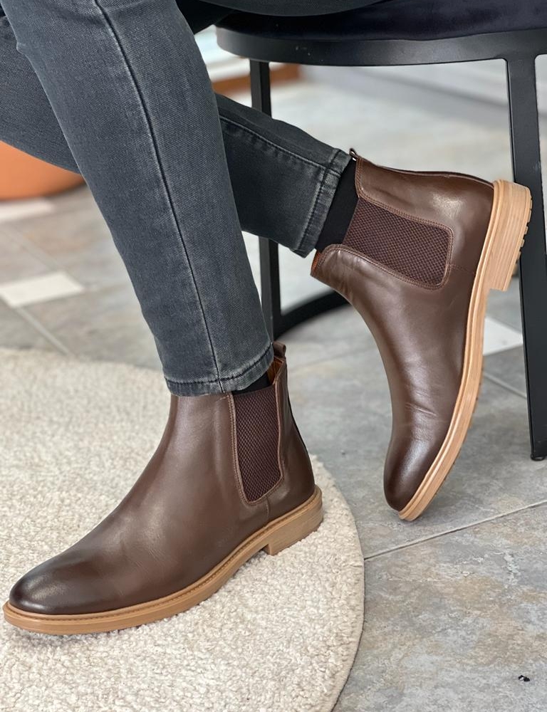 Dark Brown Chelsea Boots for Men by GentWith.com | Worldwide Shipping