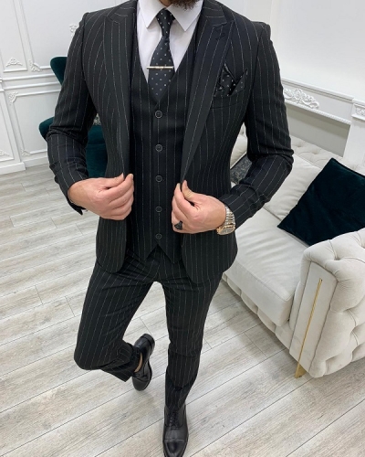 pinstripe business suit