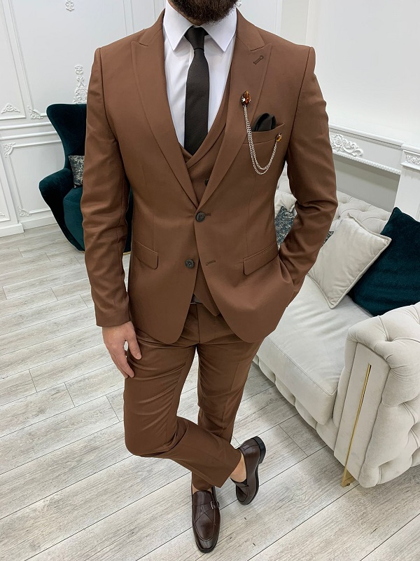 Men Suits Dark Brown 3 Piece Slim Fit Elegant Suits Formal Fashion Suit  Groom Wedding Suit Party Wear Dinner Stylish Suits Bespoke for Men - Etsy