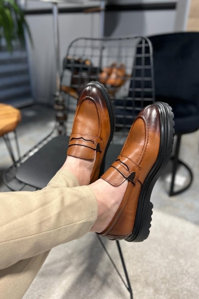 Tan Loafers for Men by Gentwith.com with Free Worldwide Shipping