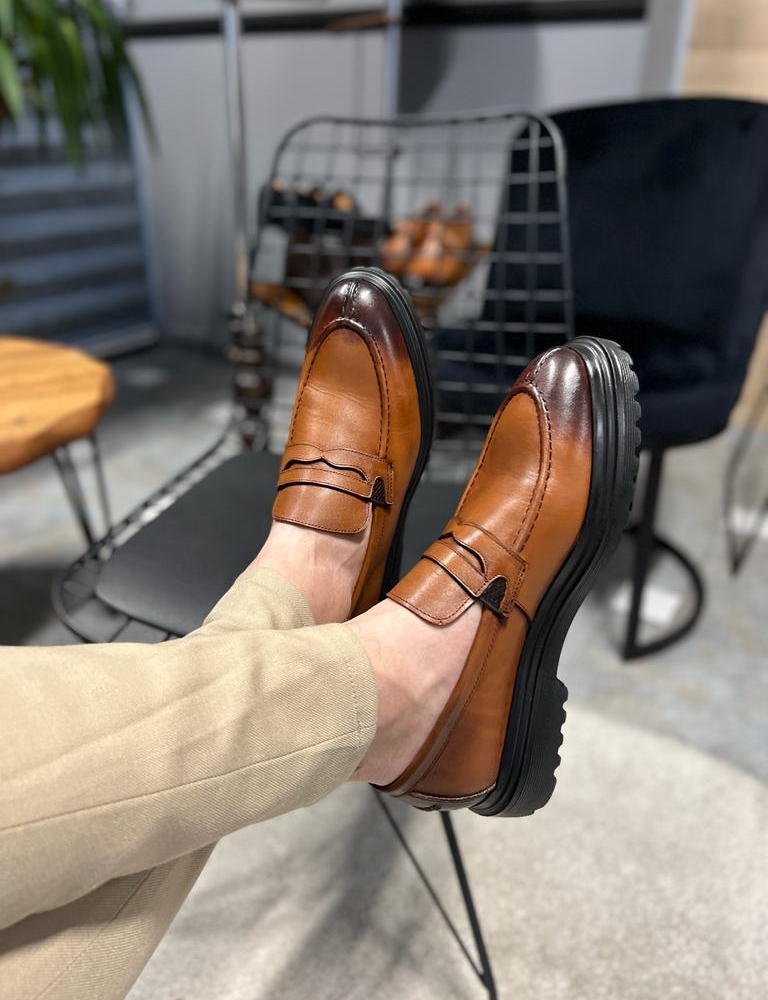 Tan Loafers for Men by Gentwith.com with Free Worldwide Shipping