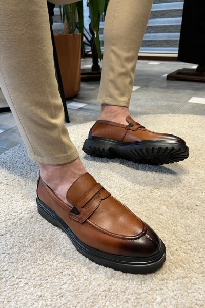 Tan Loafers for Men by Gentwith.com with Free Worldwide Shipping