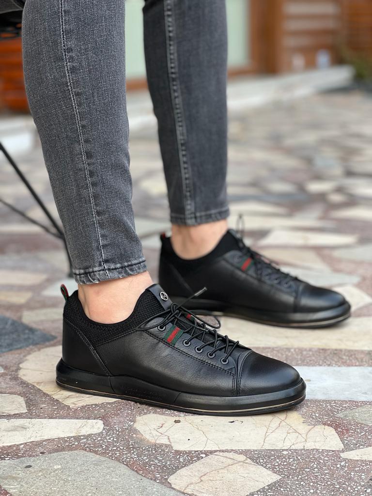 GentWith Lawton Black Lace Up Low-Top Sneakers 