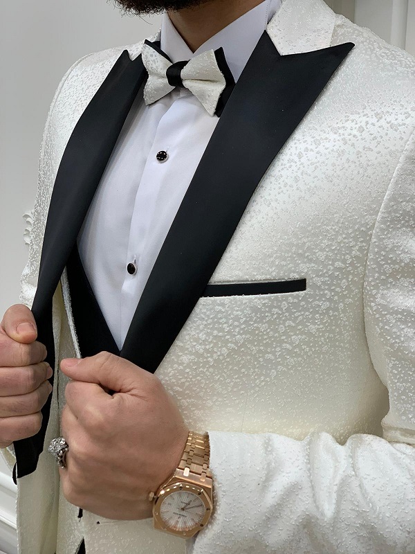 White Men Wedding Tuxedo by GentWith.com | Free Worldwide Shipping