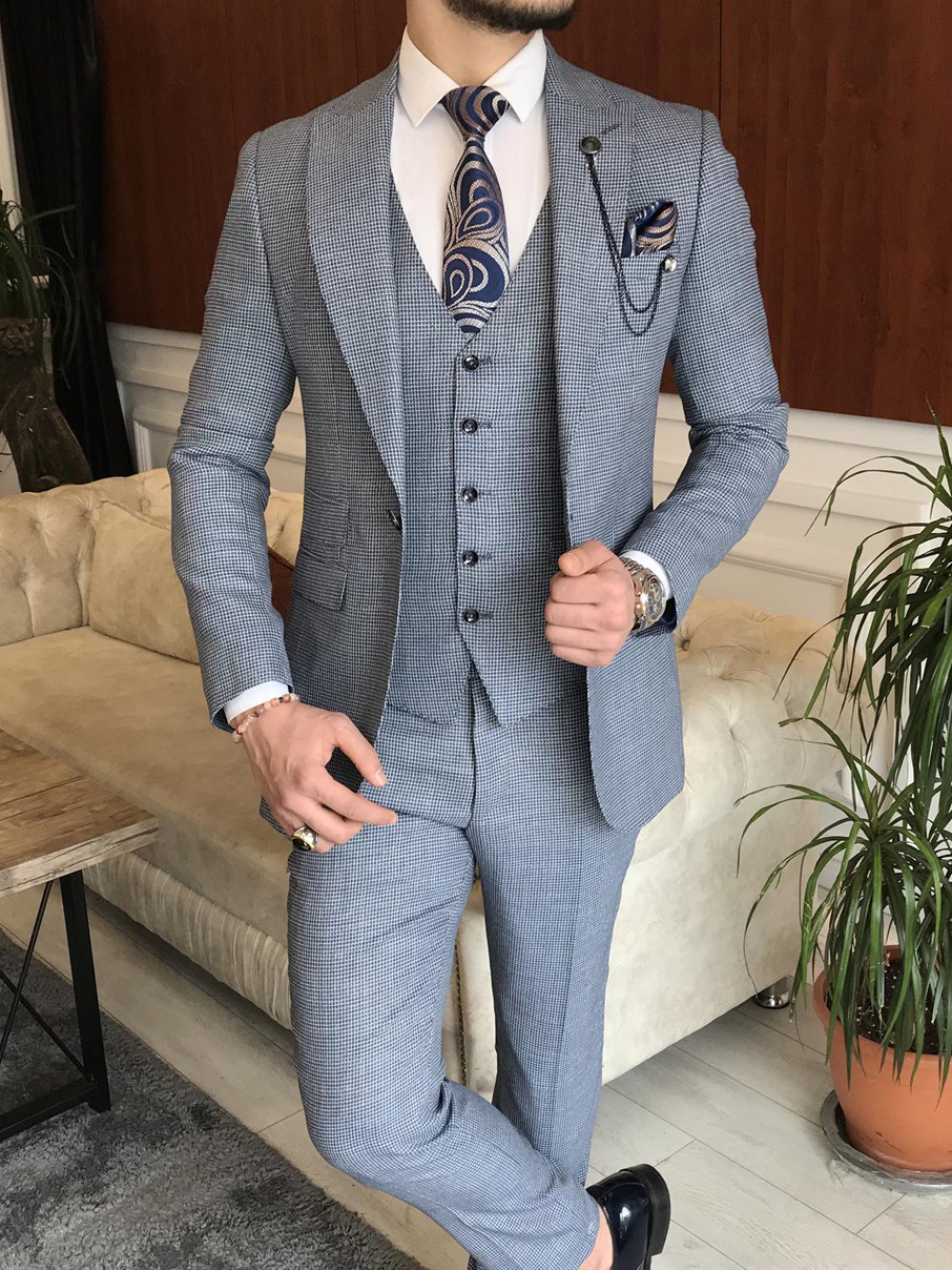 Blue Modern Fit Italian Style Suit for Men by GentWith.com