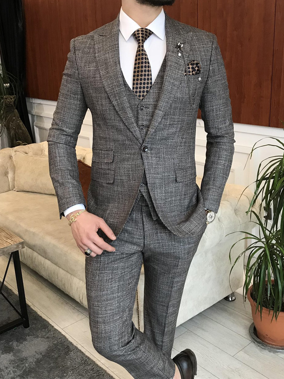 Brown Modern Fit Italian Designed Suit for Men by GentWith.com