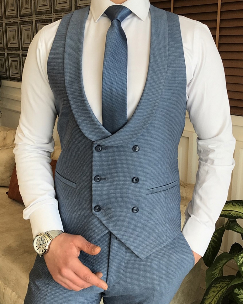 Blue Slim Fit Italian Designed Suit for Men by GentWith.com with Free Worldwide Shipping