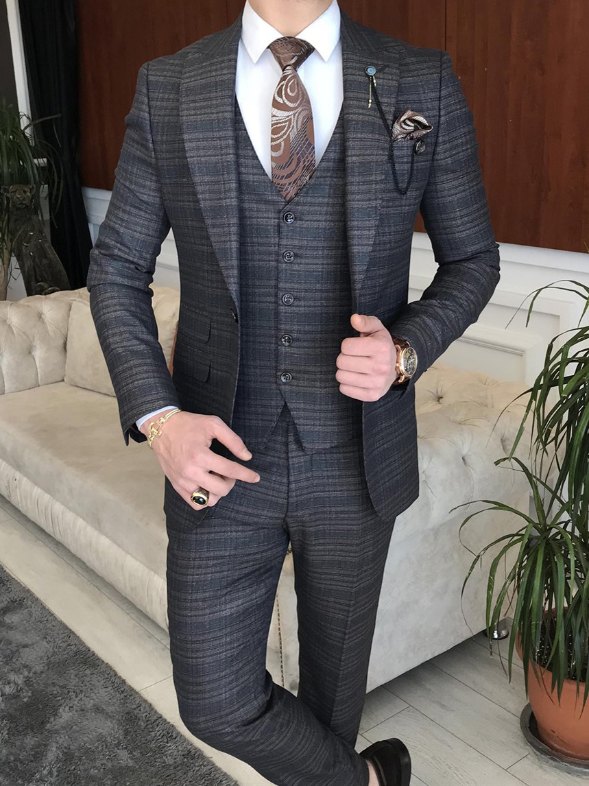 Buy Men Suits Black 3 Piece Slim Fit Two Button Wedding Groom Party Wear  Coat Pant, Black Pinstripe Suit for Men, Men Slim Fit Italian Suit Online  in India - Etsy