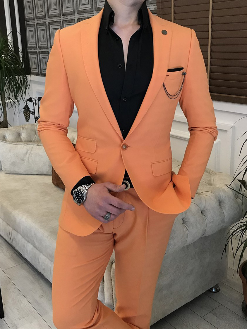 Suit trousers Color light orange - SINSAY - 7699J-20X