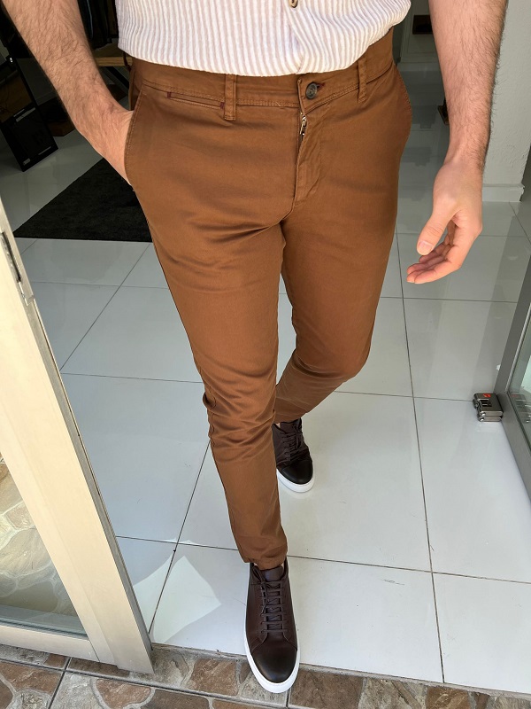 Buy Camel Brown Fusion Fit Mens Cotton Trouser Online