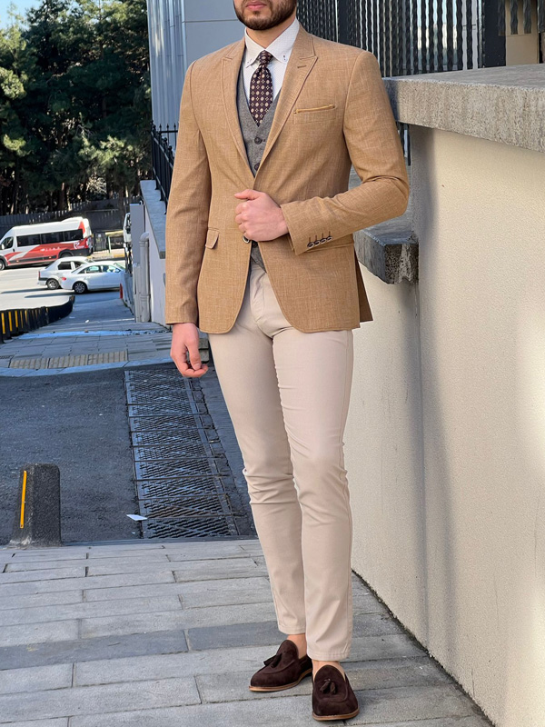 Brown Flamboyant Mens Imported Solid Designer Suit – Suvidha Fashion