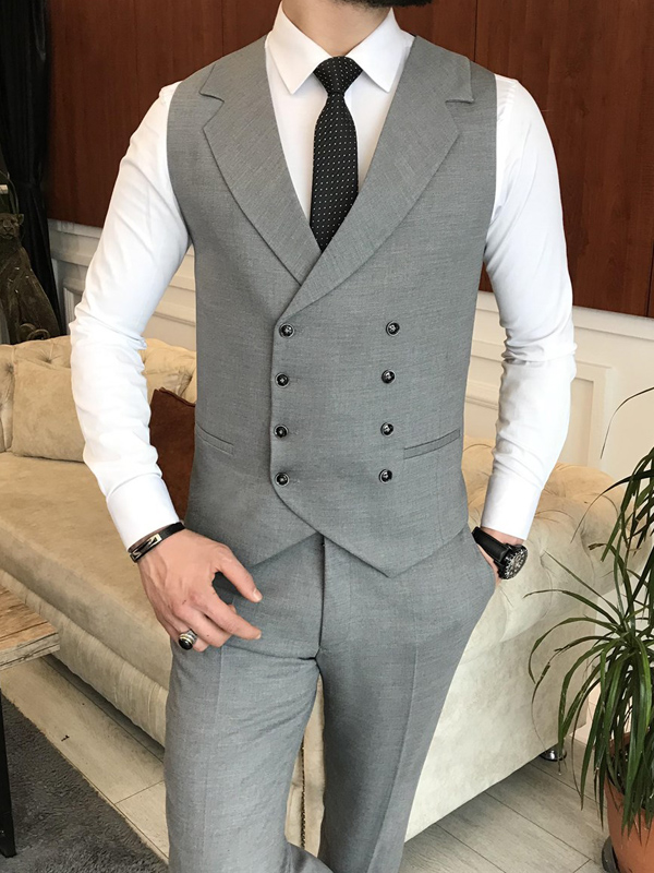 Gray Slim Fit Italian Designed Suit for Men by