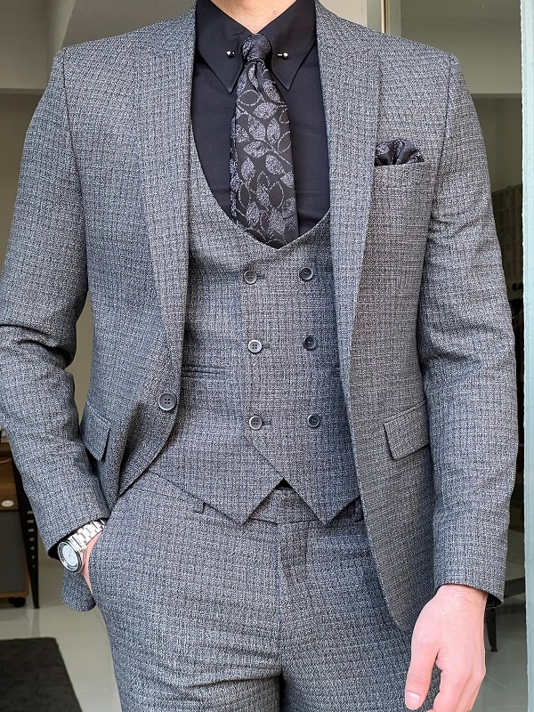 GentWith Rockford Gray Slim Fit Wool Suit - GENT WITH