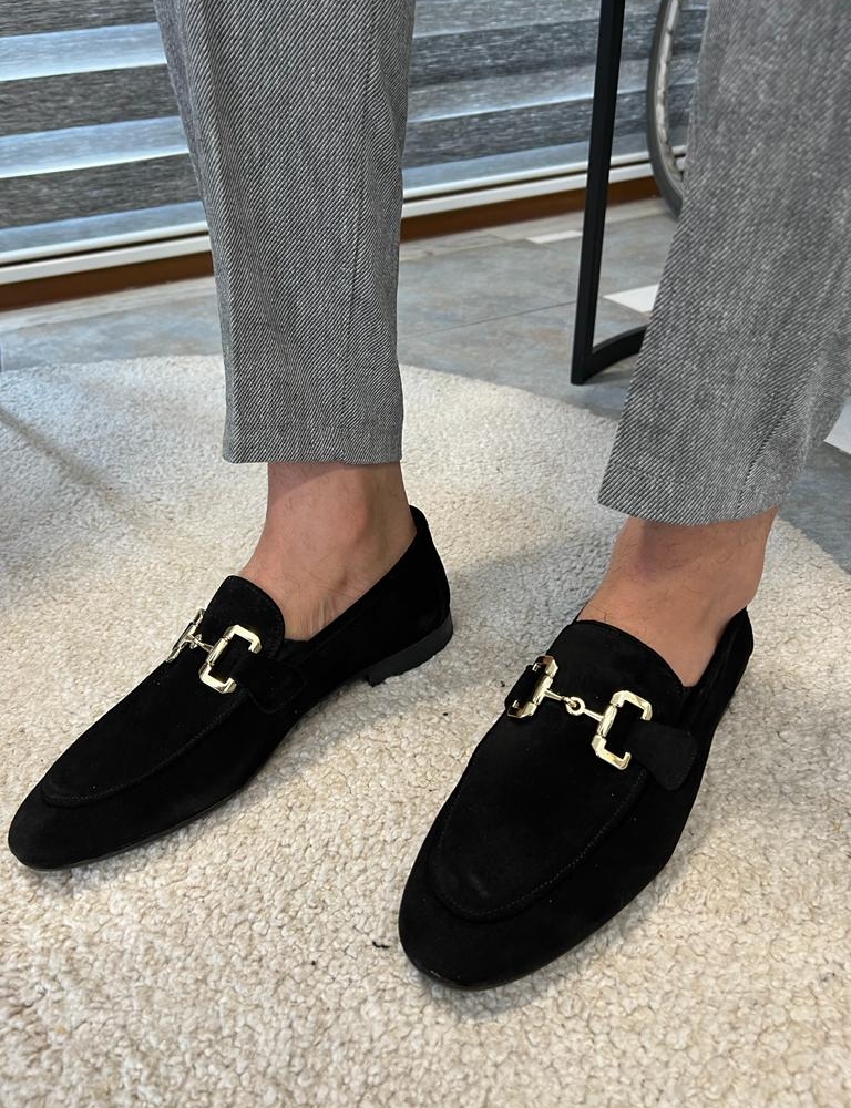 Black Suede Loafers for Men by GentWith.com with Free Worldwide Shipping