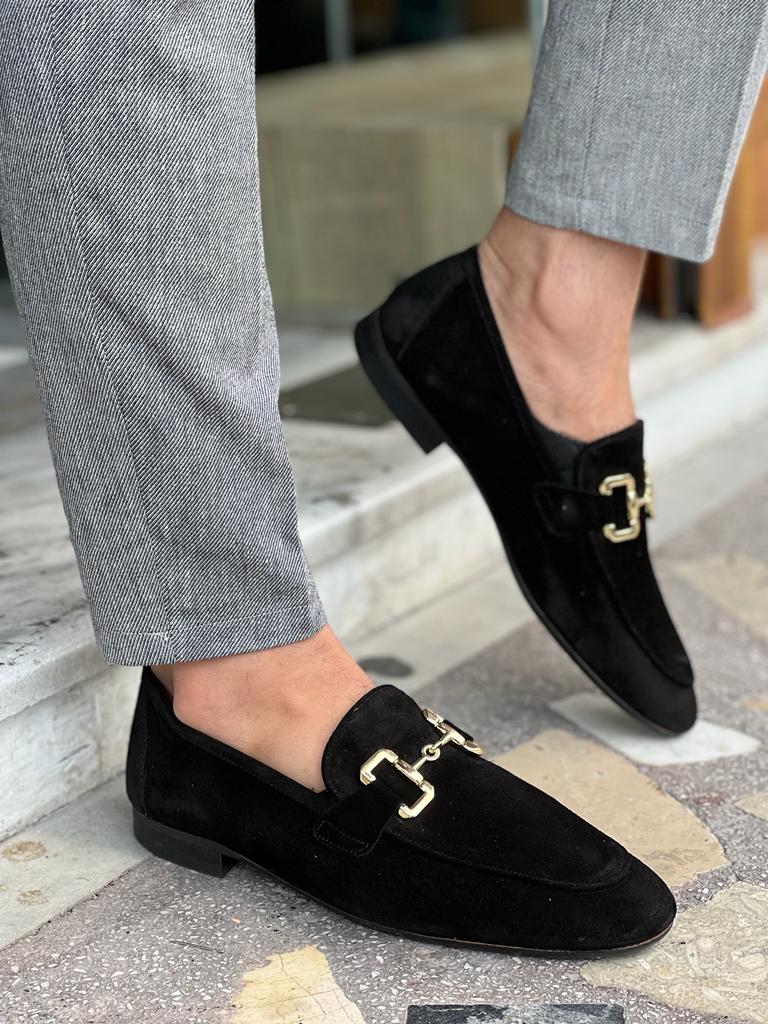 GentWith Tampa Black Suede Loafers 