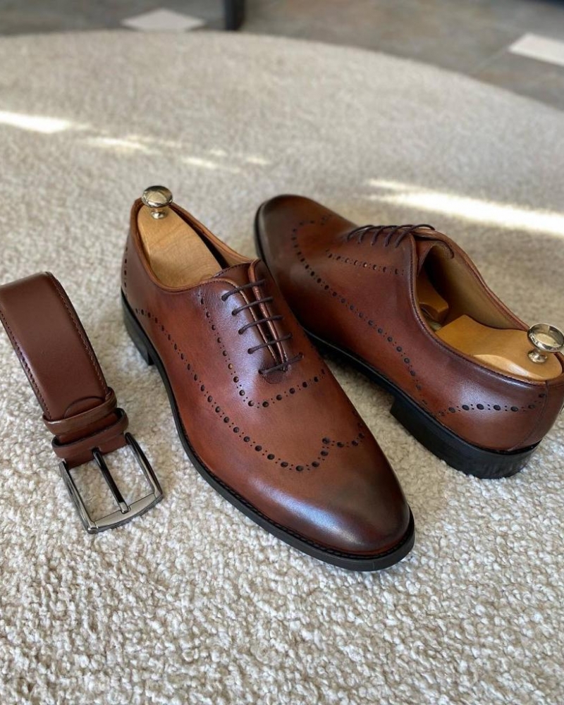 Brown Wholecut Derby for Men by GentWith.com with Free Worldwide Shipping