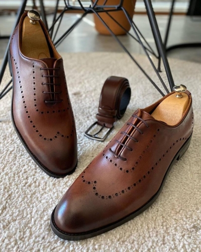 Brown Wholecut Derby for Men by GentWith.com with Free Worldwide Shipping