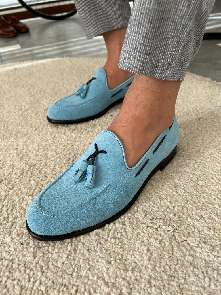 GentWith Tampa Sky Suede Tassel Loafers GENT WITH