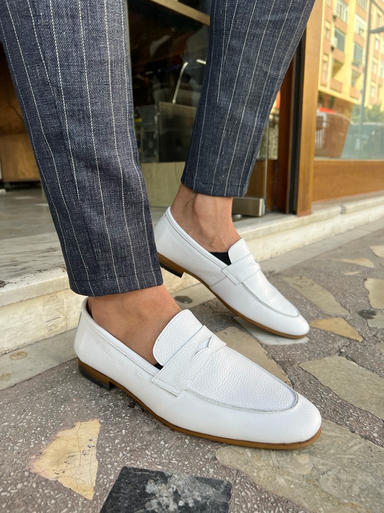 lv white loafers