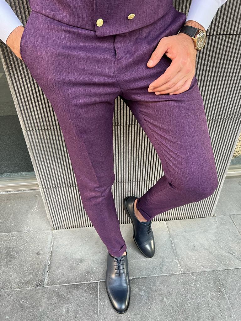 Purple Italian Designed Slim Fit Suit for Men by GentWith.com