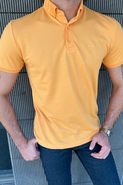 Yellow Slim Fit Polo T-Shirt for Men by GentWith.com with Free Worldwide Shipping